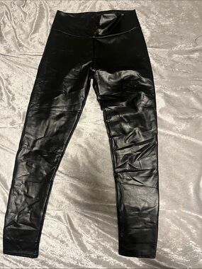 Black Faux Leather High-Waist Leggings